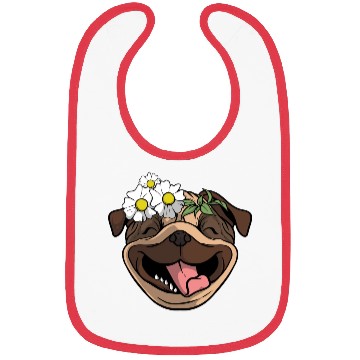 Discover Dog Pug Flower Bibs