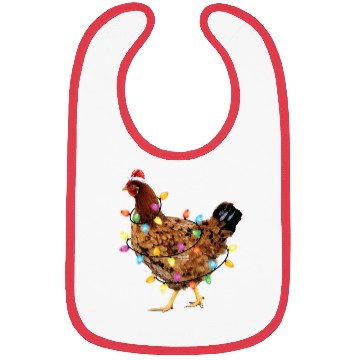 Discover Christmas Lights Santa Chicken Funny Xmas Tree Bibs