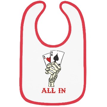 Discover Poker Player Poker Cards Ace Skeleton Hand Poker Bibs