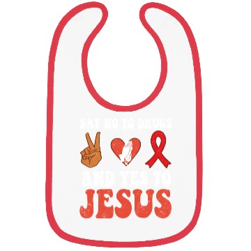 Discover Peace Ribbon Week Awareness Yes Jesus Wear Red Bibs