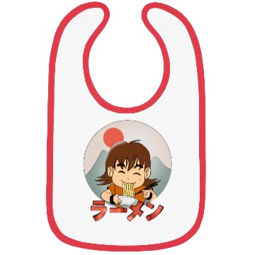 Discover Cute boy eating Japanese ramen Bibs