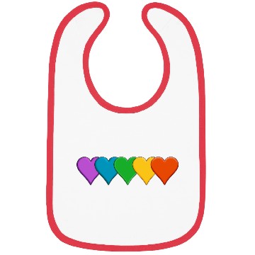 Discover Rainbow pride hearts Bibs