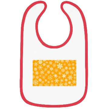 Discover Winter Snowflakes Pattern Orange White Bibs