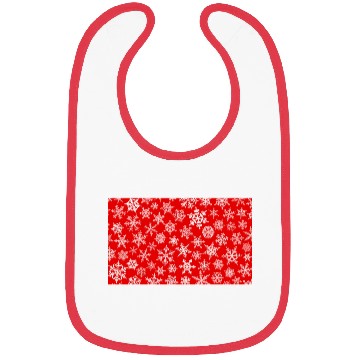 Discover Winter Snowflakes Pattern Red White Bibs
