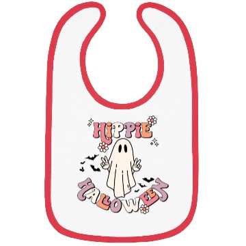 Discover Retro Hippie Halloween Cute Ghost Bibs