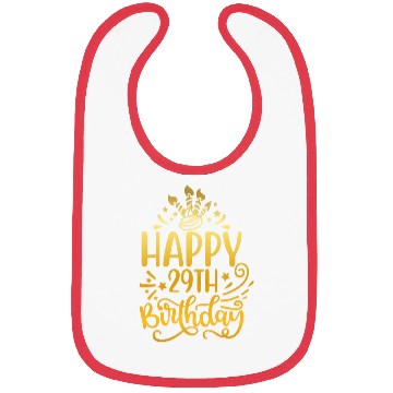 Discover Happy 29th Birthday Presents 29 Year Old Gift Gold Bibs