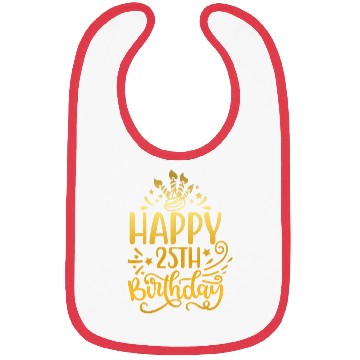 Discover Happy 25th Birthday Presents 25 Year Old Gift Gold Bibs