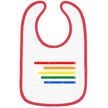 Discover Proud Dad Bibs, I Love My 2 Dads Rainbow Heart Gay