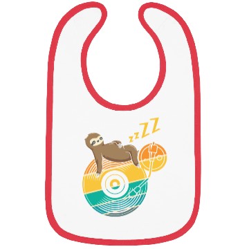 Discover Music Vinyl LP Collection Cute Sleeping Sloth Bibs
