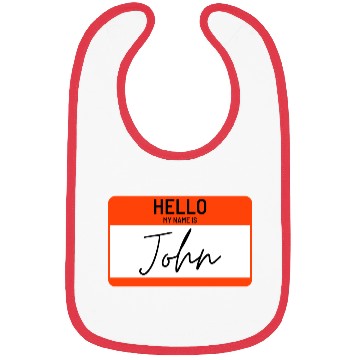 Discover hello my name is john name card Bibs