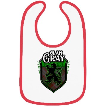 Discover Clan Gray Scottish Tartan Rampant Lion Celtic Bibs
