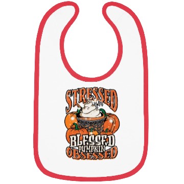 Discover Stressed Blessed Pumpkin Obsessed - pumpkin Bibs