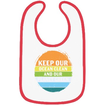 Discover Keep Our Ocean Clean And Planet Green Retro Bibs