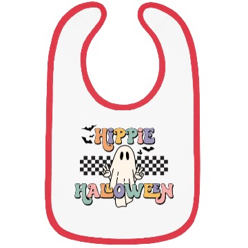 Discover Retro Hippie Halloween Cute Ghost Bibs