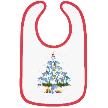 Discover Cute Dolphin Christmas Tree Pet Dolphin Lover Bibs