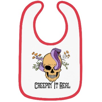 Discover Creeping It Real Scary Skull Bibs