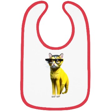 Discover Yellow cute cat character _ cat’s sticker. Bibs