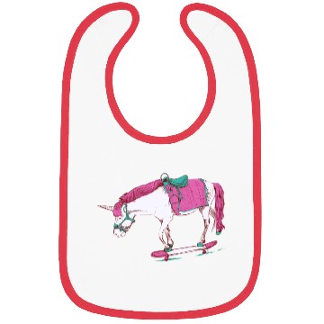 Discover Unicorn on a Skateboard Bibs