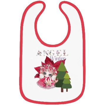 Discover Winter Angel Christmas Tree Poinsettia Bibs