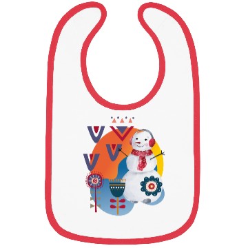 Discover Winter Cute Snowman Headphones Scandi Bibs