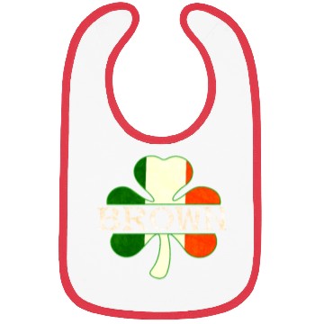 Discover Brown Irish Surname Ireland Flag Shamrock Bibs