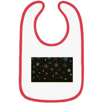 Discover Elegant Snowflakes Black Blue Silver Bibs