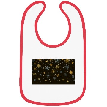 Discover Elegant Snowflakes Black Gold Silver Bibs