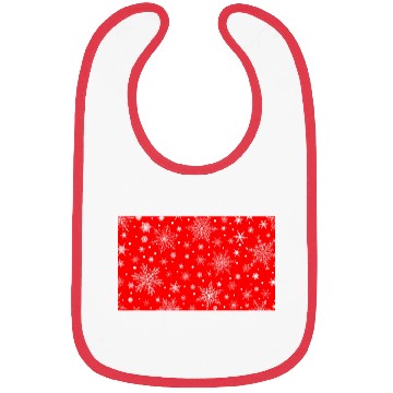 Discover Snowflakes Pattern Red White Bibs