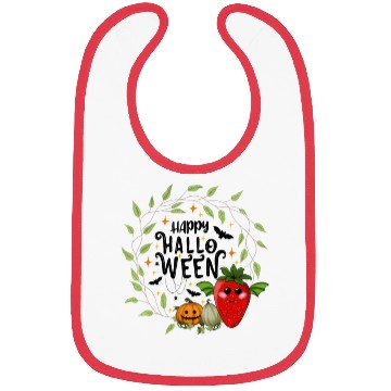 Discover Bat Strawberry - Happy Halloween Bibs