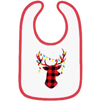 Discover Red Black Christmas Buffalo Plaid Deer Bibs