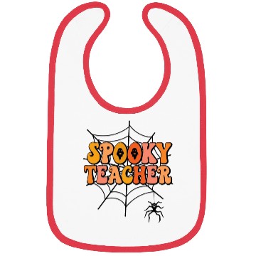 Discover Retro Spooky Teacher Rainbow Words Bibs