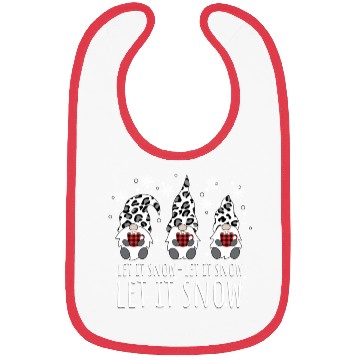 Discover LET IT SNOW Winter Gnome Leopard Buffalo Plaid Bibs