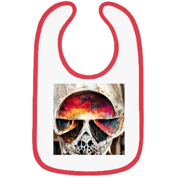 Discover Extremely Realistic Skull in Abstract Art Bibs