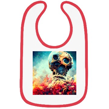 Discover Extremely Realistic Skull in Abstract Art Bibs