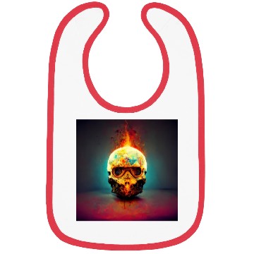 Discover Extremely Realistic Skull in Abstract Art Bibs