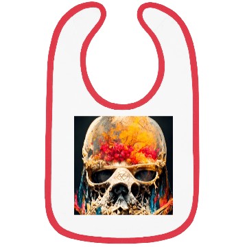 Discover Extremely Realistic Skull in Abstract Art Bibs