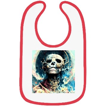 Discover Extremely Realistic Skull in Abstract Art Bibs