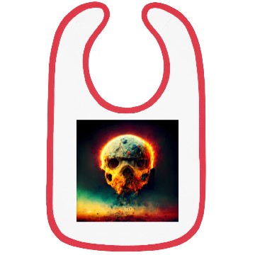Discover Extremely Realistic Skull in Abstract Art Bibs