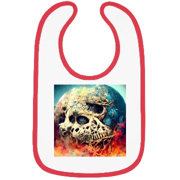 Discover Extremely Realistic Skull in Abstract Art Bibs