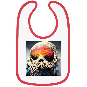 Discover Extremely Realistic Skull in Abstract Art Bibs