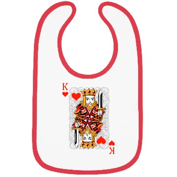 Discover King of Hearts Blackjack Cards Poker 21 K Couple M Bibs