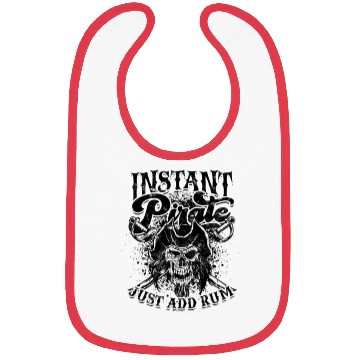Discover Instant pirate just add rum - skeleton Bibs