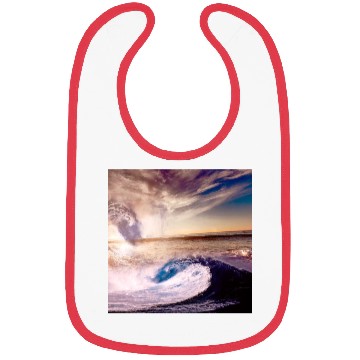 Discover dark blue ocean waves storm fantasy Bibs