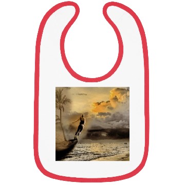 Discover dark blue ocean waves storm fantasy Bibs