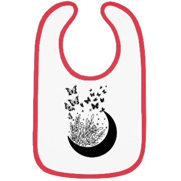 Discover moon flowers butterflies Bibs
