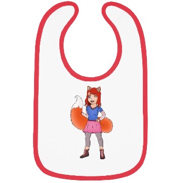 Discover Beautiful Fox Girl Illustration Bibs