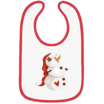 Discover Cute snowman with snowflakes Bibs