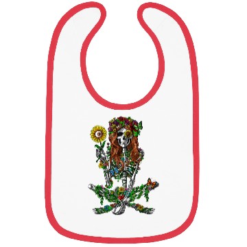 Discover Skeleton Hippie Psychedelic Sunflower Nature Flora Bibs