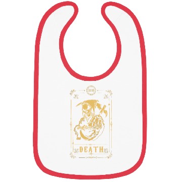 Discover Scythe Skeleton Tarot Card Halloween Bibs