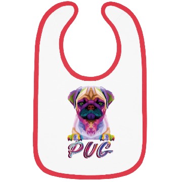 Discover Dog Breed Colorful Pug Bibs